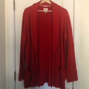 Red Anthropologie Sweater Coat